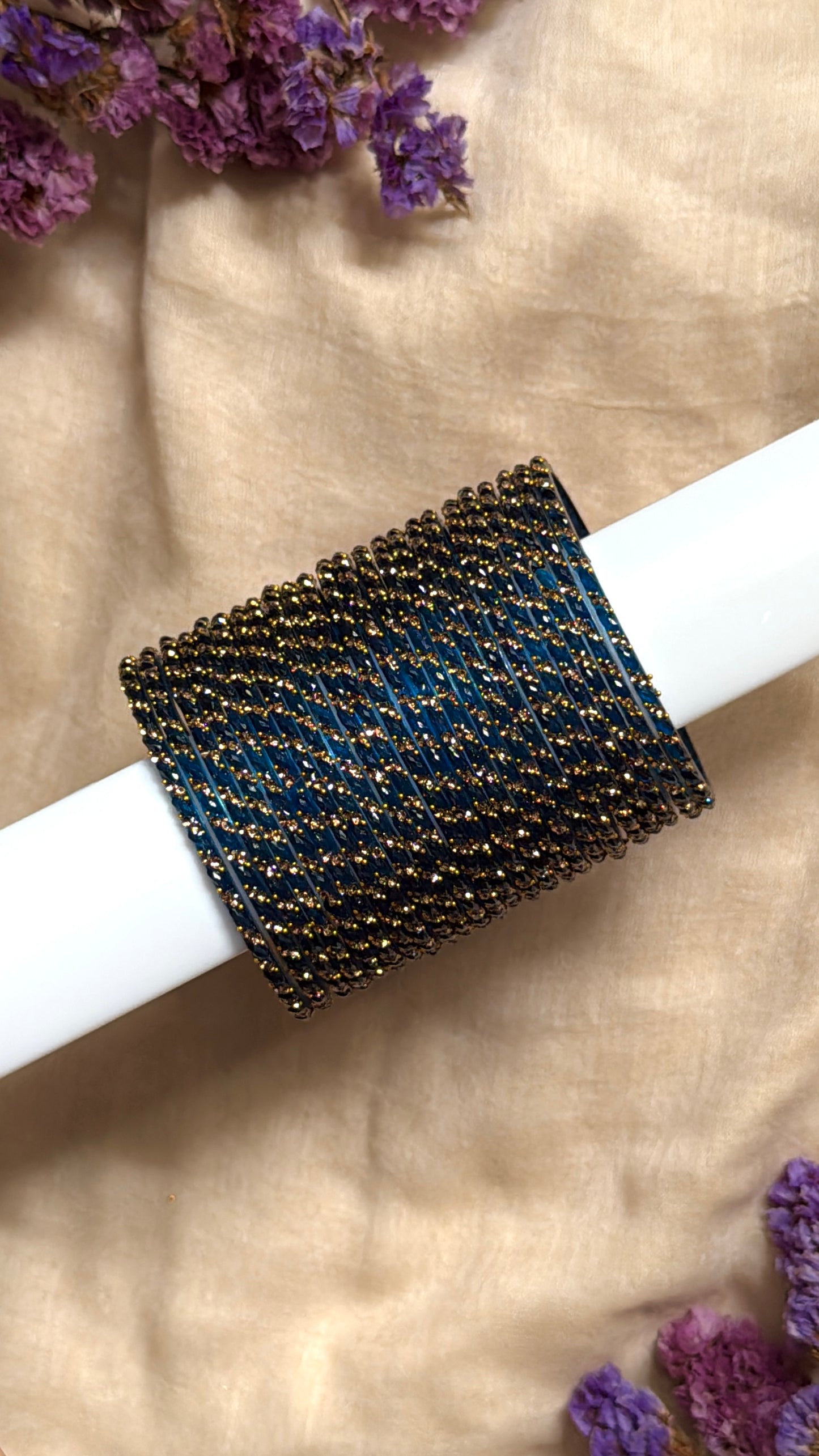 swirly in peacock blue