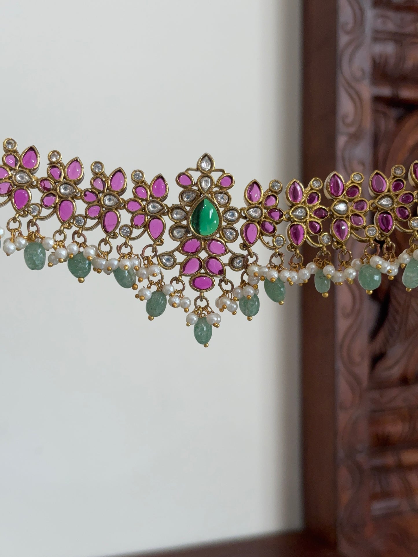 ITHALINI in sea green beads