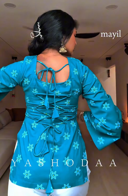 yaazhini corset in mayil