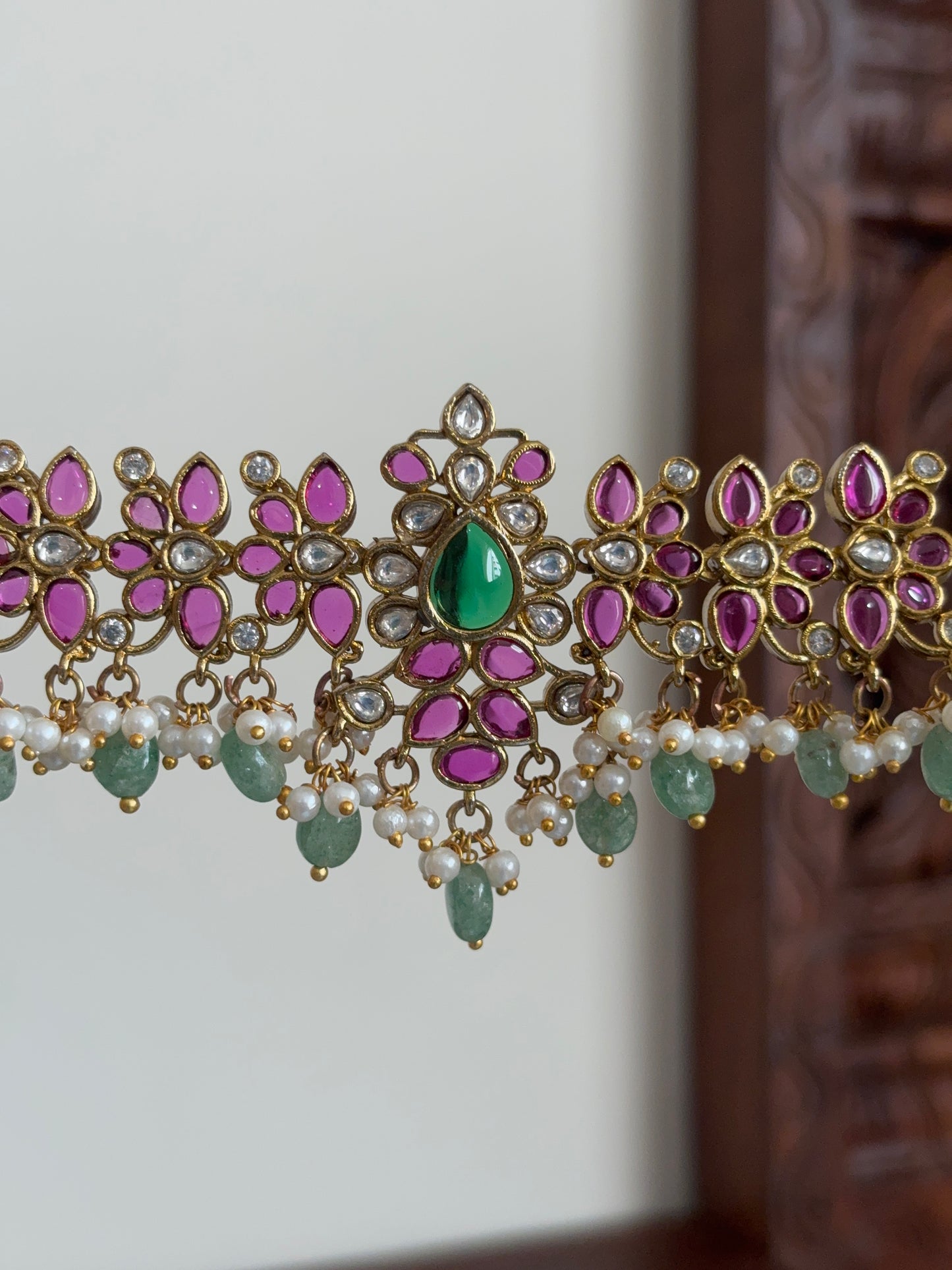 ITHALINI in sea green beads