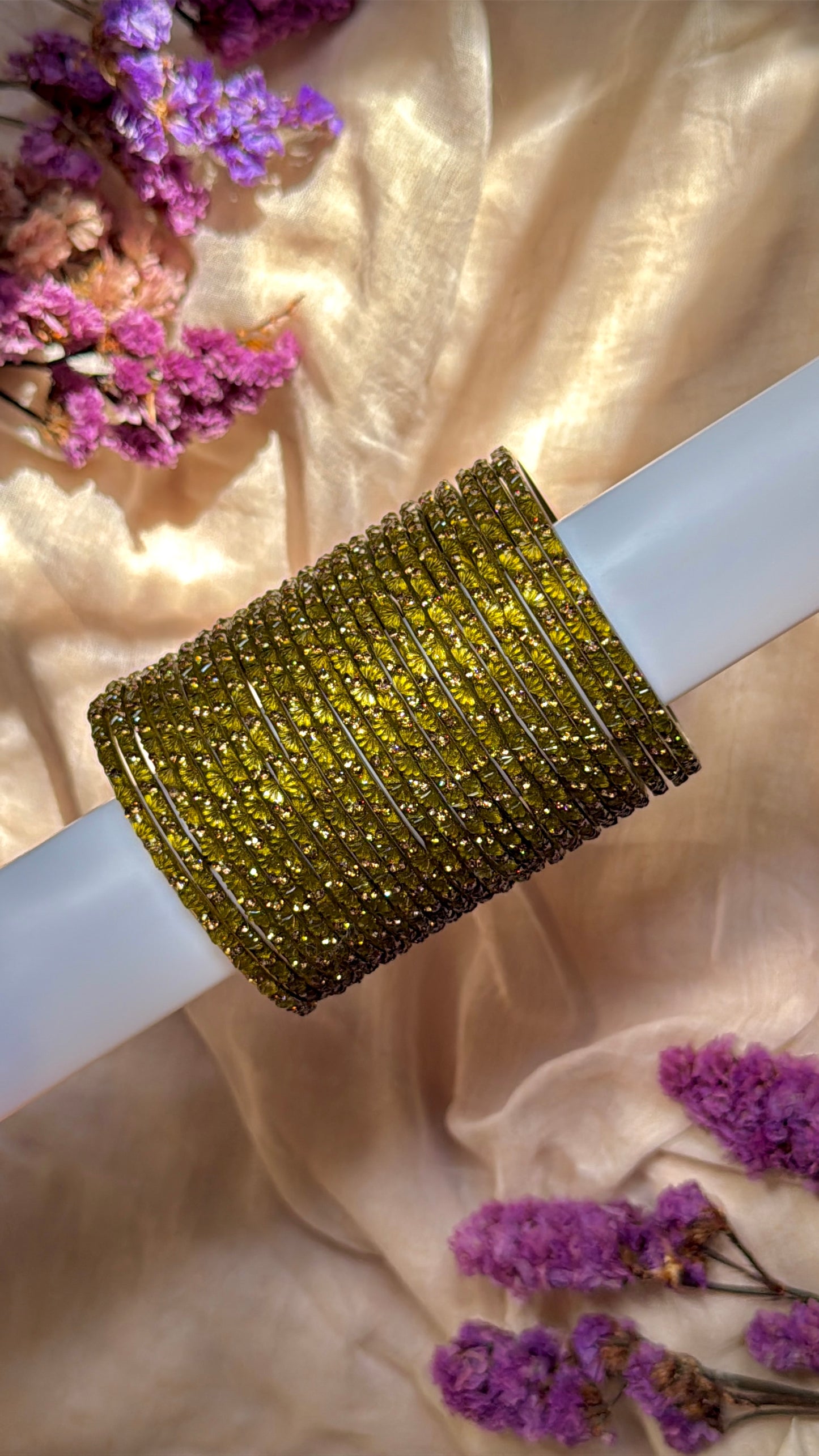 lotus in olive green