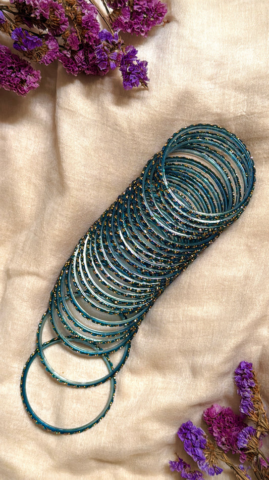 swirly in peacock blue